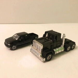 Lot  of 2 Motor Max Ford F150 and Galoob Micro Machines Tractor Truck Hauler